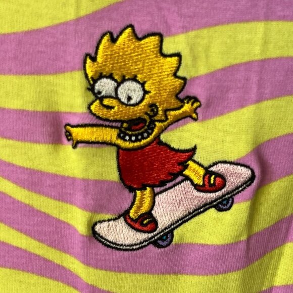 The Simpsons Womens Lisa T Shirt Sz XXL Yellow Pink 90s Streetwear Maximalist - Picture 3 of 9
